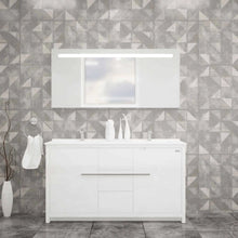 Casa Mare Alessio 60" Bathroom Vanity and Ceramic Sink Combo with LED Mirror - Alessio152GG-60