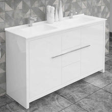 Casa Mare Alessio 60" Bathroom Vanity and Ceramic Sink Combo with LED Mirror - Alessio152GG-60