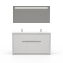 Casa Mare Alessio 60" Bathroom Vanity and Ceramic Sink Combo with LED Mirror - Alessio152GG-60