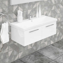 Casa Mare Aspe 40" Glossy White Bathroom Vanity and Ceramic Sink Combo with LED Mirror - Aspe100GW-40