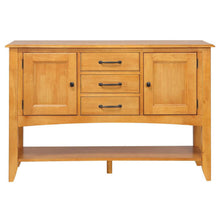 Sunset Trading Selections Sideboard with Large Display Shelf | 3 Drawers 2 Storage Cabinets | Light Oak -  DLU-1122-SB-LO