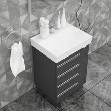 Casa Mare Domenico 24" Bathroom Vanity and Ceramic Sink Combo with LED Mirror - Domenico60GG-24