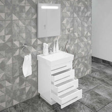Casa Mare Domenico 24" Bathroom Vanity and Ceramic Sink Combo with LED Mirror - Domenico60GG-24