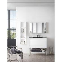 James Martin Vanities Milan 35.4" Square Cube Mirror - 803-M35.4-GW