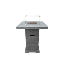 Elementi Montreal 34 in. x 34 in. Square Concrete Liquid Propane Fire Pit OFG221