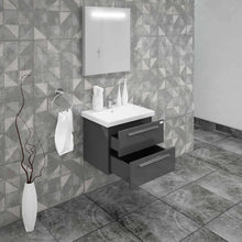 Casa Mare Elke 24" Bathroom Vanity and Ceramic Sink Combo with LED Mirror - Elke60GB-24