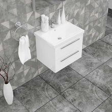 Casa Mare Elke 24" Bathroom Vanity and Ceramic Sink Combo with LED Mirror - Elke60GB-24