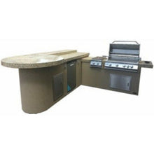 KoKoMo Aruba BBQ Island with Built In BBQ Grill Side Burner and Refrigerator - ARUBA