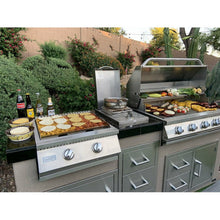 KoKoMo Teppanyaki, Griddle, Built-In BBQ Grill with Side Burner, Storage Drawers 7'6" - KO-7'6"-Tep-Side-5-Burn