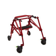 Tru Grit Klip 4 Wheeled Lightweight Walker/Gait Trainer with Seat – Small Red - 1770268416621_503
