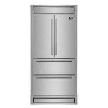 Forno Moena 36 Inch Built-in French Door Stainless Steel Refrigerator, 19.2 CU. FT. 40 Inch Wide with Modern Decorative Grill Kitchen and Ice Maker - FFRBI1820-40MG
