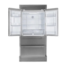 Forno Moena 36 Inch Built-in French Door Stainless Steel Refrigerator, 19.2 CU. FT. 40 Inch Wide with Modern Decorative Grill Kitchen and Ice Maker - FFRBI1820-40MG