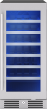 ZEPHYR Presrv Wine Cooler, 15in UC, SS+Gls, Rvs Door, 1Z in Stainless Steel - PRW15C01CG