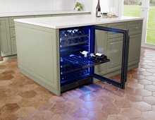 ZEPHYR Presrv Wine Cooler, 24in UC, Blk SS+Gls,Rvs Dr, 2Z Black in Stainless Steel - PRW24C02CBSG