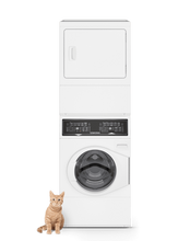 SPEED QUEEN SF7008WE SF7 Stacked White Washer - Electric Dryer with Pet Plus Sanitize Fast Cycle Times  - SF7008WE