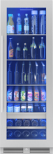 ZEPHYR Presrv Beverage Cooler, 24in Full Size, SS+Glass, Reversible Door, 1 Zone in Stainless Steel - PRB24F01BG