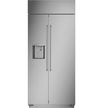MONOGRAM Monogram 36" Built-In Side-by-Side Refrigerator with Dispenser in Stainless Steel - ZISS360DNSS