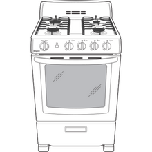 HOTPOINT Hotpoint 24" Front-Control Free-Standing Gas Range with Large Window White - RGAS300DMWW