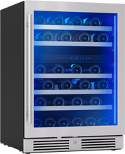 ZEPHYR Presrv Wine Cooler, 24in UC, SS+Gls, Rvs Door, 2Z in Stainless Steel - PRW24C02CG