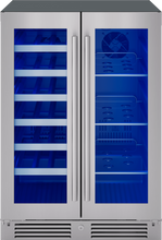 ZEPHYR Presrv Wine & Bev Cooler, 24in UC, SS+Gls, Fr Dr in Stainless Steel - PRWB24C32CG
