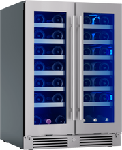 ZEPHYR Presrv Wine Cooler, 24in UC, SS+Gls, Fr Door, 2Z in Stainless Steel - PRW24C32CG