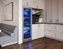 ZEPHYR Presrv Beverage Cooler, 24in Full Size, SS+Glass, Reversible Door, 1 Zone in Stainless Steel - PRB24F01BG
