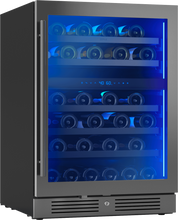 ZEPHYR Presrv Wine Cooler, 24in UC, Blk SS+Gls,Rvs Dr, 2Z Black in Stainless Steel - PRW24C02CBSG