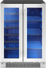 ZEPHYR Brisas Wine Bev Cooler, 24in UC, SS+Gls, Fr Dr, 2Z in Stainless Steel - BWB24C32AG