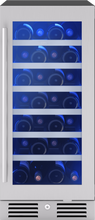 ZEPHYR Presrv Wine Cooler, 15in UC, SS+Gls, Rvs Door, 1Z in Stainless Steel - PRW15C01CG
