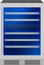 ZEPHYR Presrv Wine Cooler, 24in UC, SS+Gls, Rvs Door, 2Z in Stainless Steel - PRW24C02CG
