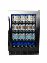 SILHOUETTE Silhouette - 24" Built-in Beverage Center In Black in Stainless Steel - SSBC056D3BS