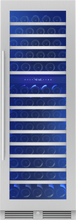 ZEPHYR Presrv Wine Cooler, 24in Full Size, SS+Glass, Reversible Door, 2 Zone in Stainless Steel - PRW24F02CG