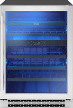 ZEPHYR Brisas Wine Cooler, 24in UC, SS+Gls, Rvs Dr, 2Z in Stainless Steel - BWN24C02AG