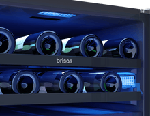 ZEPHYR Brisas Wine Cooler, 24in UC, SS+Gls, Rvs Dr, 2Z in Stainless Steel - BWN24C02AG