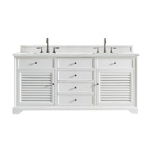 James Martin Vanities Savannah 72" Bright White Double Vanity - 238-104-V72-BW-3AF