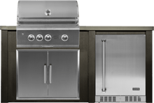 Haven 72" Coyote Outdoor Kitchen Island w/ 24" Refrigerator  - HCOY72REF-2