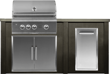 Haven 72" Coyote Outdoor Kitchen Island w/ Trash Center -   HCOY72TRASH-2