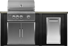 Haven 72" Coyote Outdoor Kitchen Island w/ Trash Center -   HCOY72TRASH-2