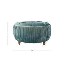 New Pacific Direct Helena Velvet Round Ottoman  - 1600007-185