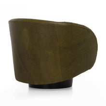 Union Home Rotunda Chair - Green Leather  - LVR00677