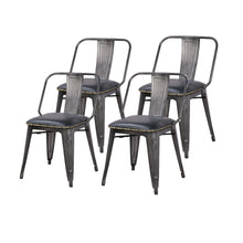 New Pacific Direct Brian PU Leather Metal Side Chair, (Set of 4)  - 9300030-240