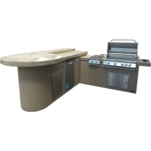 Kokomo Aruba BBQ Island with Built In BBQ Grill Side Burner and Refrigerator - ARUBA