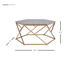 New Pacific Direct Cressa Hexagon Faux Shagreen Coffee Table  - 1600044