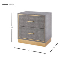 New Pacific Direct Edinburgh 2-Drawer Faux Shagreen End table -  1600049