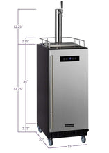 15" Wide Cold Brew Coffee Single Tap Black Commercial Kegerator - ICS15BBRNK