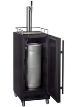 15" Wide Cold Brew Coffee Single Tap Black Commercial Kegerator - ICS15BBRNK