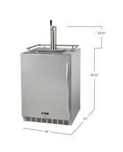 Kegco 24" Wide All Stainless Steel Outdoor Built-In Left Hinge Kegerator with Kit - HK38SSU-L-1