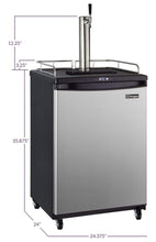 Kegco 24" Wide Cold Brew Coffee Single Stainless Steel Commercial/Residential Kegerator - ICZ163S-1NK