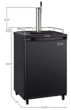 Kegco 24" Wide Cold Brew Coffee Tap Black Commercial/Residential Kegerator - ICZ163B-1NK