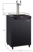 Kegco 24" Wide Cold Brew Coffee Tap Black Commercial/Residential Kegerator - ICZ163B-1NK